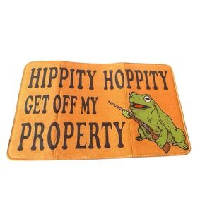 NEW novelty home decor rug frog pew hippity hoppity get off my property padded